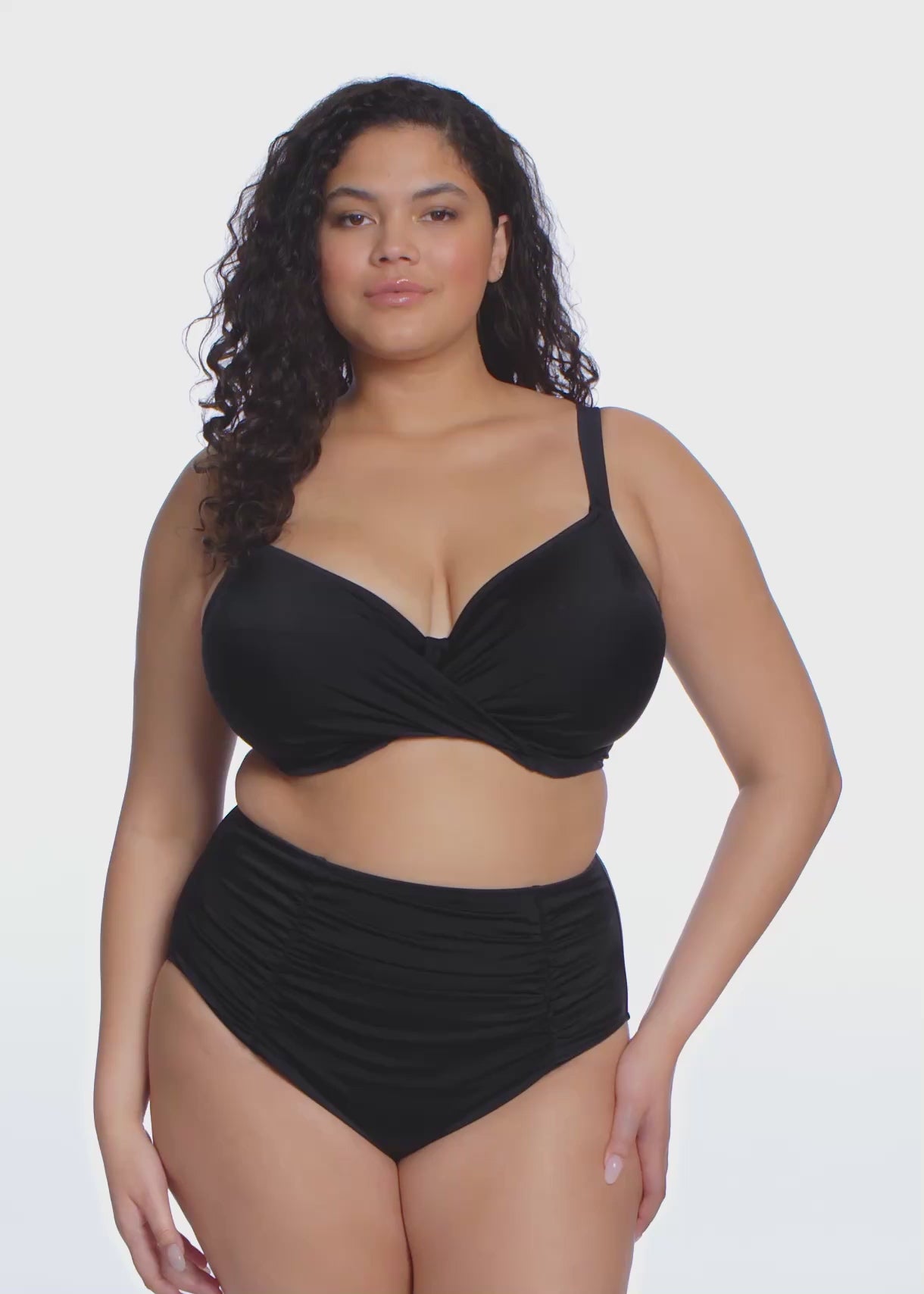 Charger la vidéo : Haut de maillot de bain soutien-gorge Plunge armatures - PLAIN SAILING - Elomi