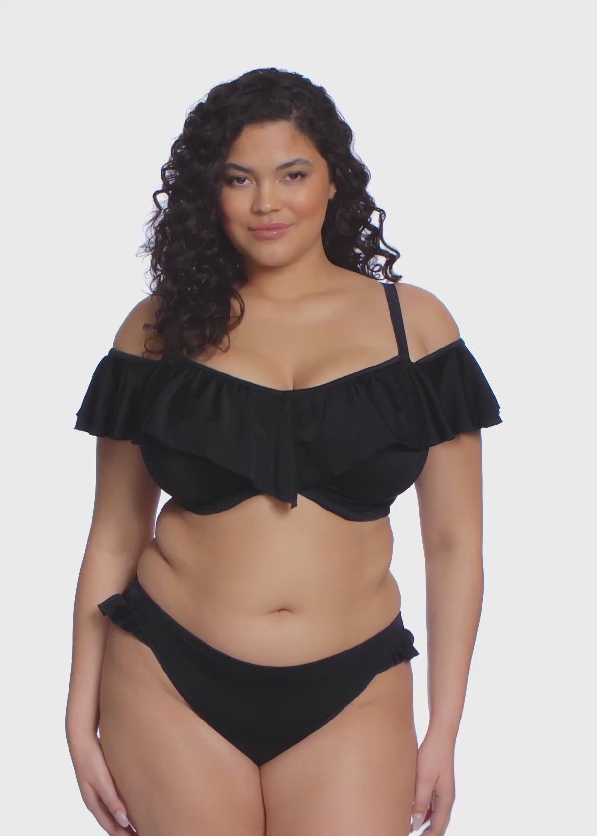 Charger la vidéo : Haut de maillot de bain soutien-gorge Plunge armatures - PLAIN SAILING - Elomi